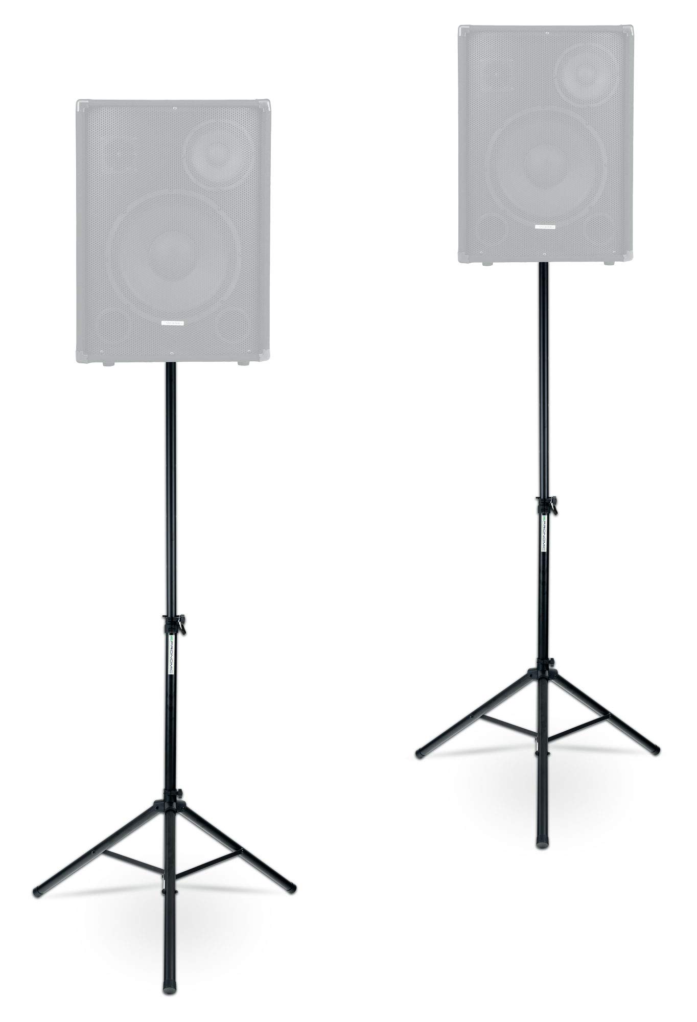 Pronomic SPS-1S Eco-Set - 2 Boxenstative aus Stahl, ausziehbar von ca. 120-193 cm, Belastbarkeit: max. 35 kg - mit robuster Transporttasche - schwarz