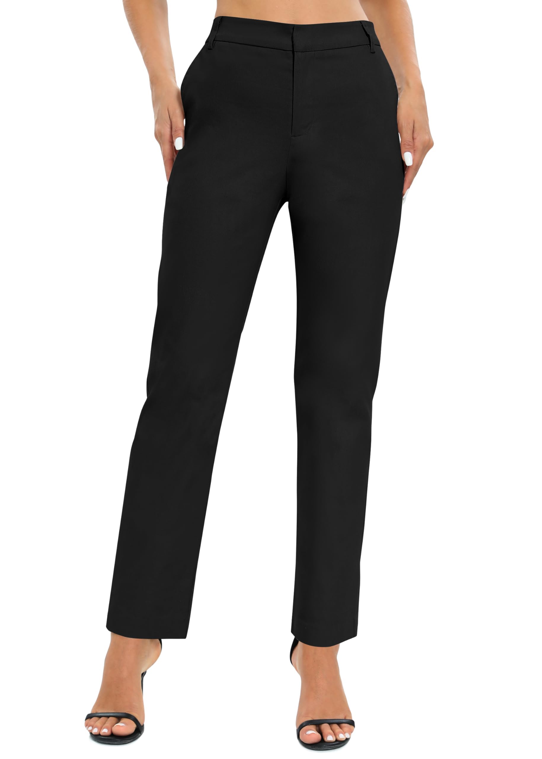 Urban CoCo Womens Elastic Waisted Work Pants Business Casual Office Pants Trousers with Pockets