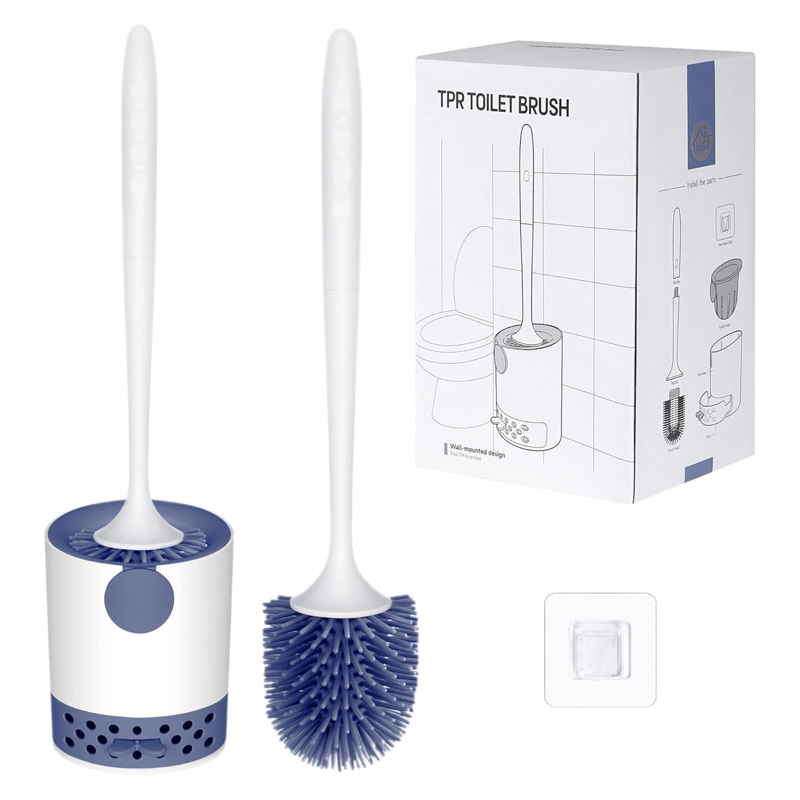 Brosse WC avec support et brosse de nettoyage murale pour maison et hôtel