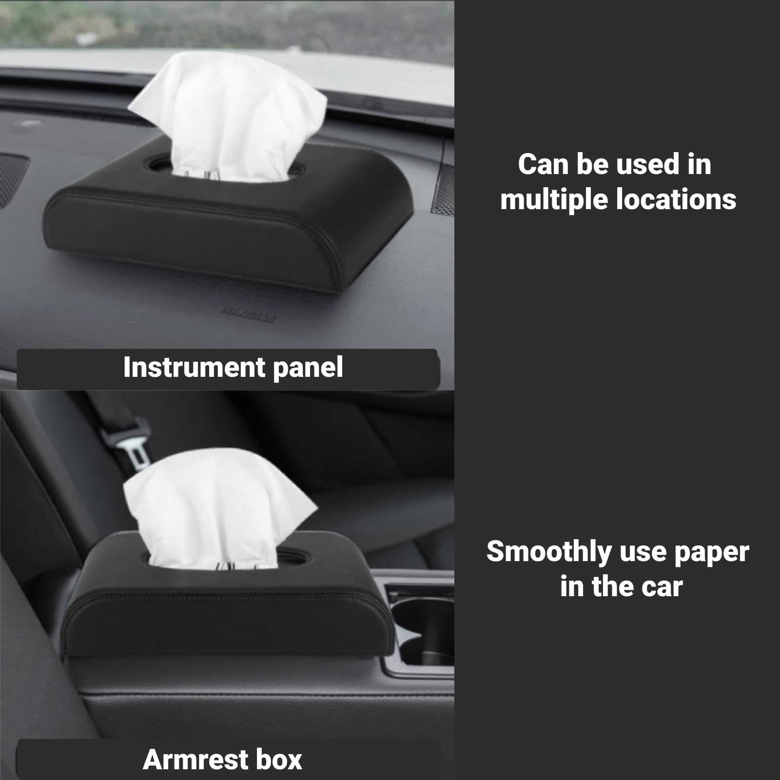 Scatole per fazzoletti, porta tovaglioli per auto Accessori pratici e universali Custodia per fazzoletti in pelle PU Aspetto elegante per auto