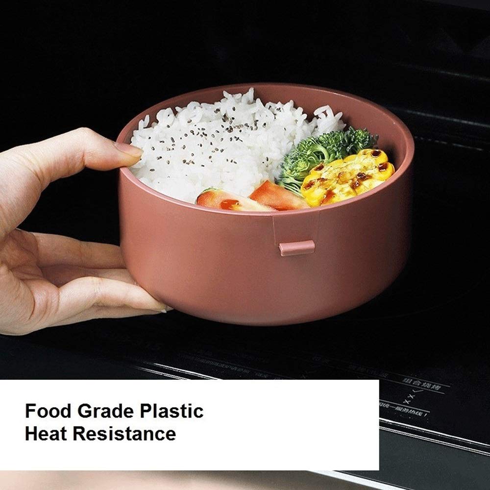Brotdose, Bento-Boxen, große runde Lunchbox mit auslaufsicherem Deckel, tragbare, beheizbare fürs Büro(Red(single))