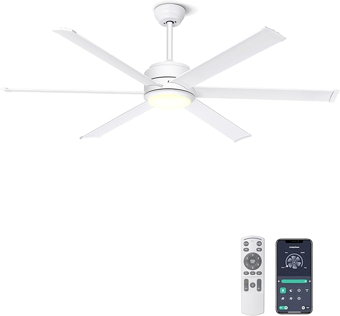 Ventilador de Techo 60" Con Luz Dimmable y Control Remoto 23