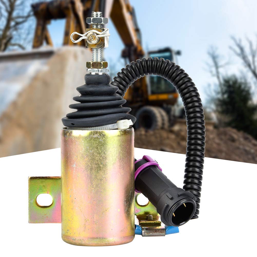 Válvula solenoide de corte de combustible 12V Válvula solenoide de parada de combustible XHF-1121 E483310000093 Ajuste para Foton 483 para proteger el motor contra daños