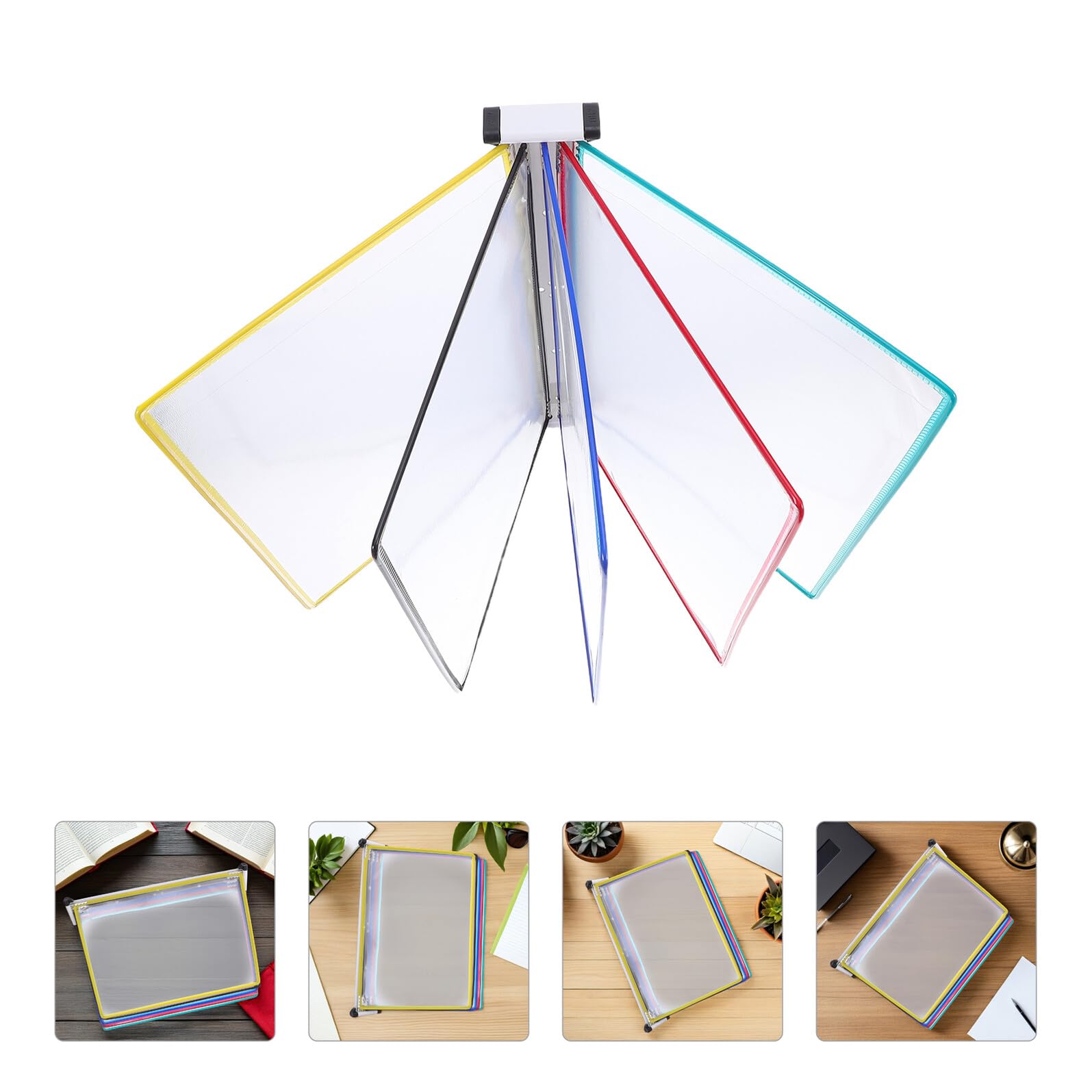 Didiseaon Portadocumenti Sospeso da Parete A4 con 5 Pannelli in Ferro e PVC Organizer per Documenti da Parete per Ufficio e Sale Riunioni Supporto per Cartelle Sospese con Visualizzazione