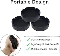 Vista 3 de Cenicero de silicona para cenizas, 3 piezas, fresco, pequeño, portátil, ligero, soporte para fumar, accesorios para cigarrillos, oficina, hogar