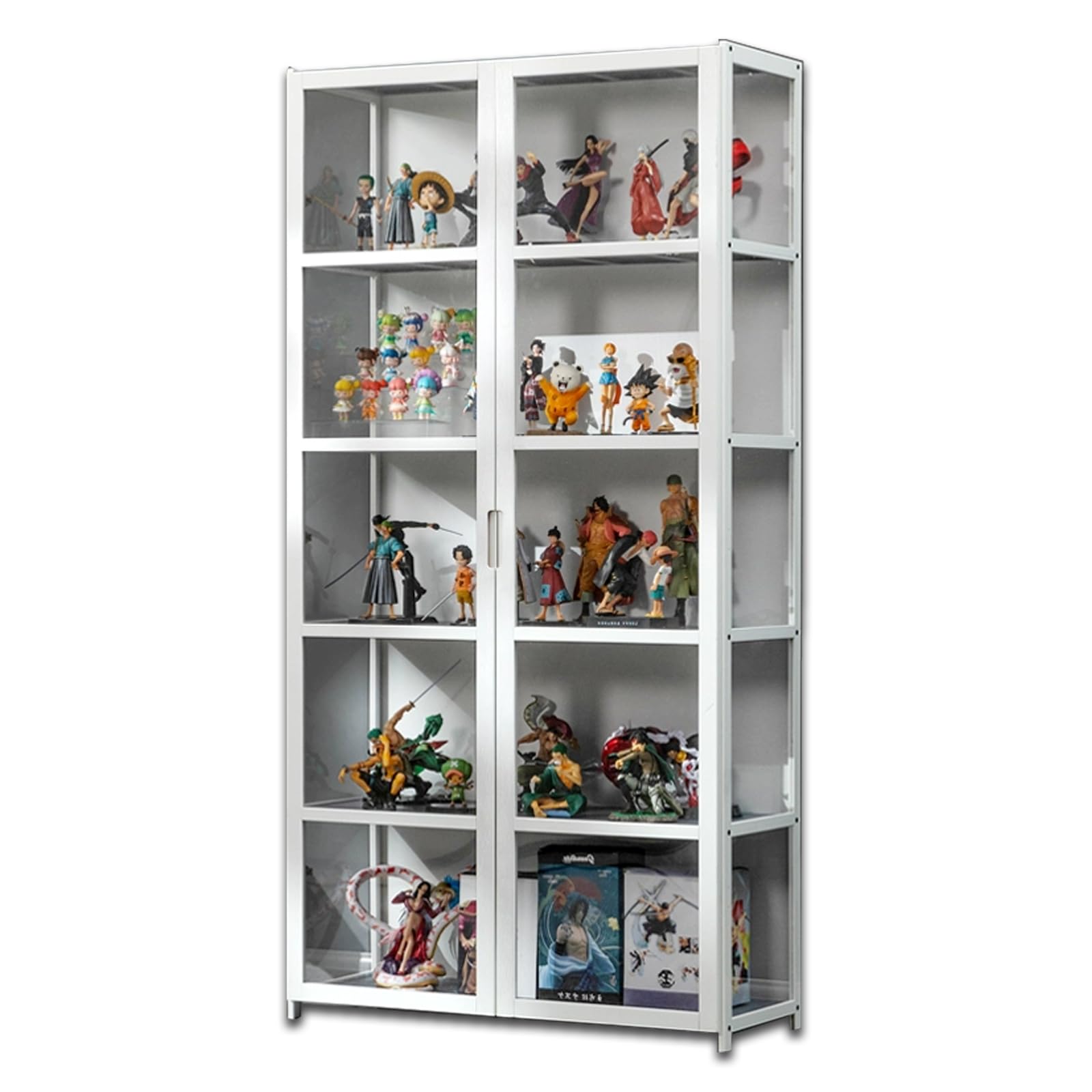 Koubhyj Vitrine pour Collection Vitrine en Verre Armoire vitrine Vitrine en Verre pour Collection Meuble vitrine Armoire en Verre Vitrine Acrylique Meuble Salon(82x33x161cm, Blanc