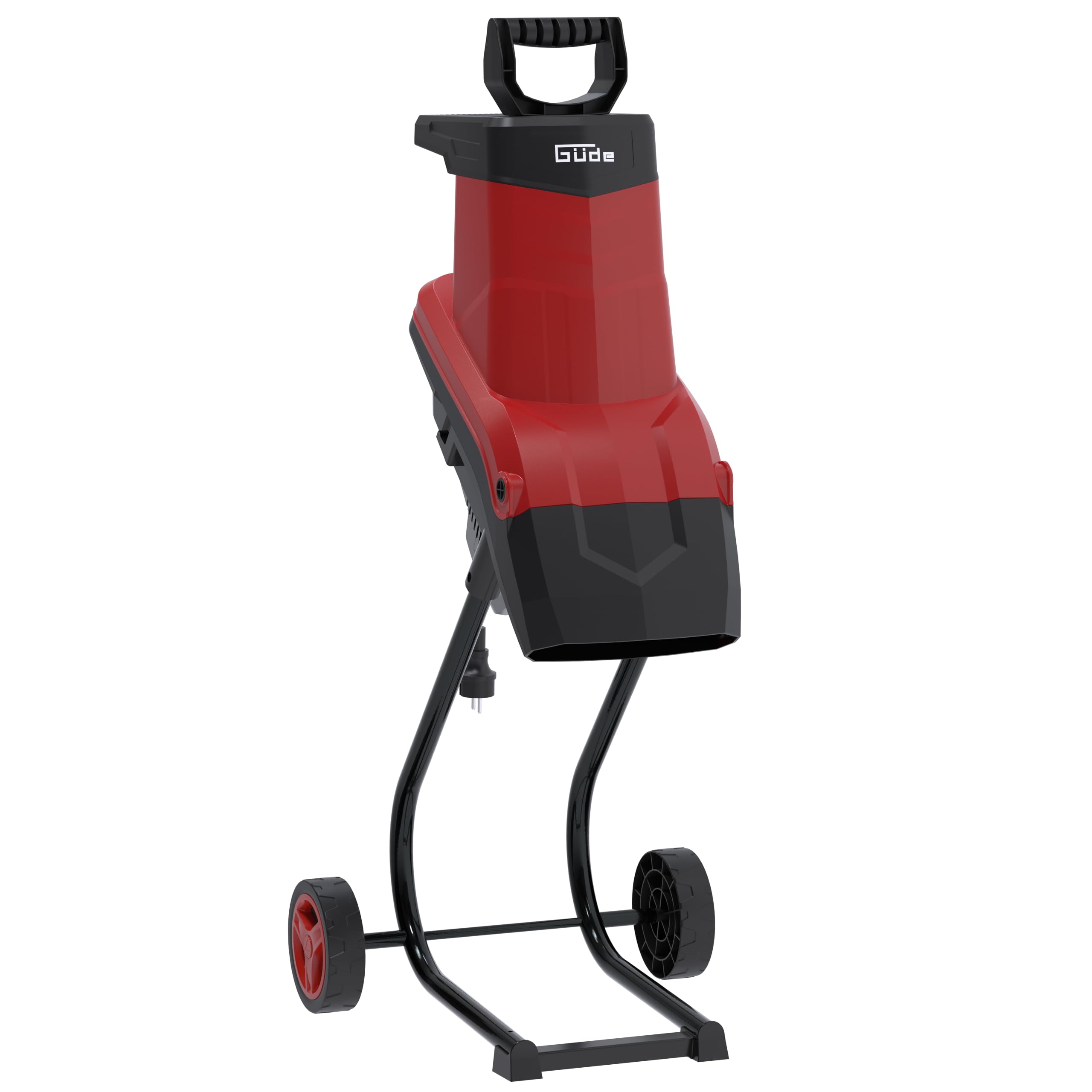 Güde Elektro-Gartenhäcksler GEH 2500, 2500 Watt, 45 mm maximale Aststärke | Messerhäcksler, kraftvolles Zerkleinern von Gartenmaterial, 50 l Fangsackvolumen, Fahrgestell mit zwei Transportrollen