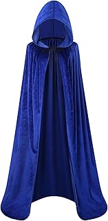 maxToonrain Capa de terciopelo con capucha para adultos, capa unisex con capucha para Halloween, Navidad, disfraz de bata