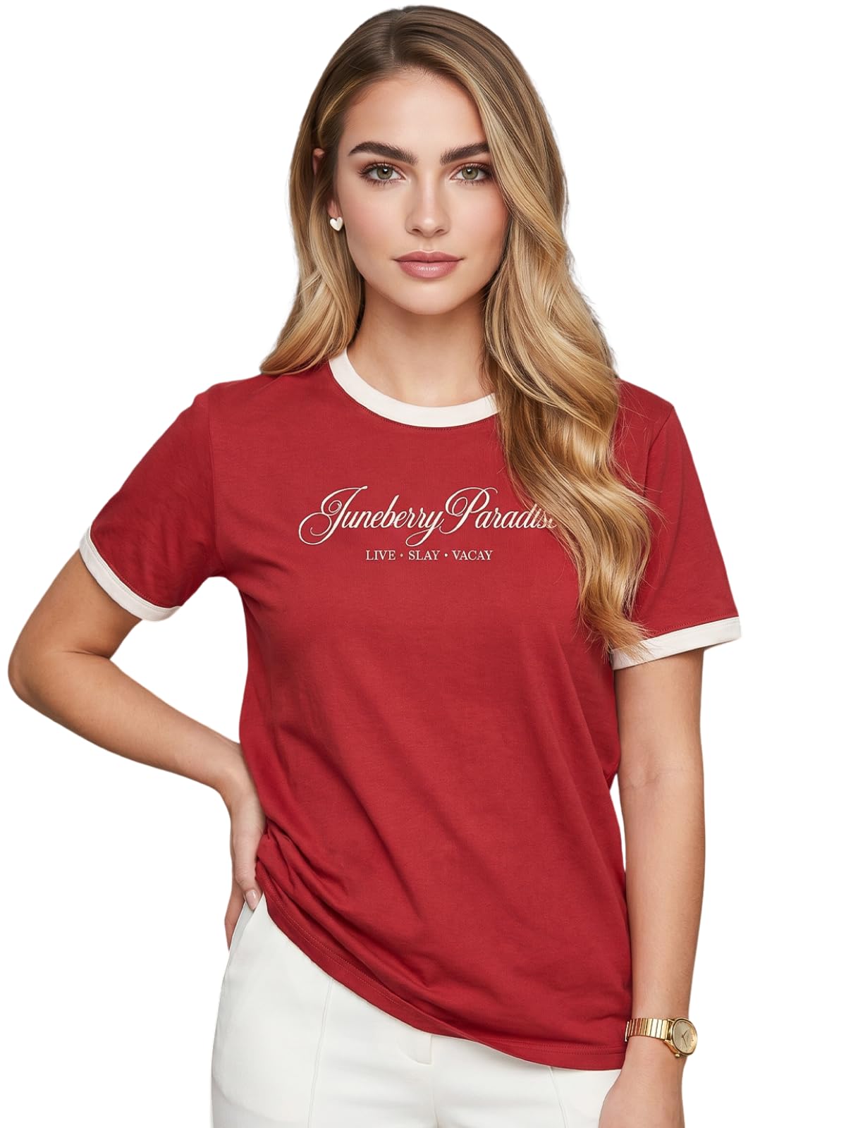 juneberry Women Printed Regular Fit T-Shirt | Casual Graphic Round Neck Half Sleeve (JB_55_FTPRT_NW_JUN_2)-picture-21