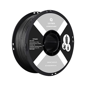 R QIDI TECHNOLOGY PLA Filament 1.75mm, 3D Printer Filament Bundle, 1 KG Spool (2.2lbs), 3D Printing Filament Fit Most FDM 3D Printers, Black