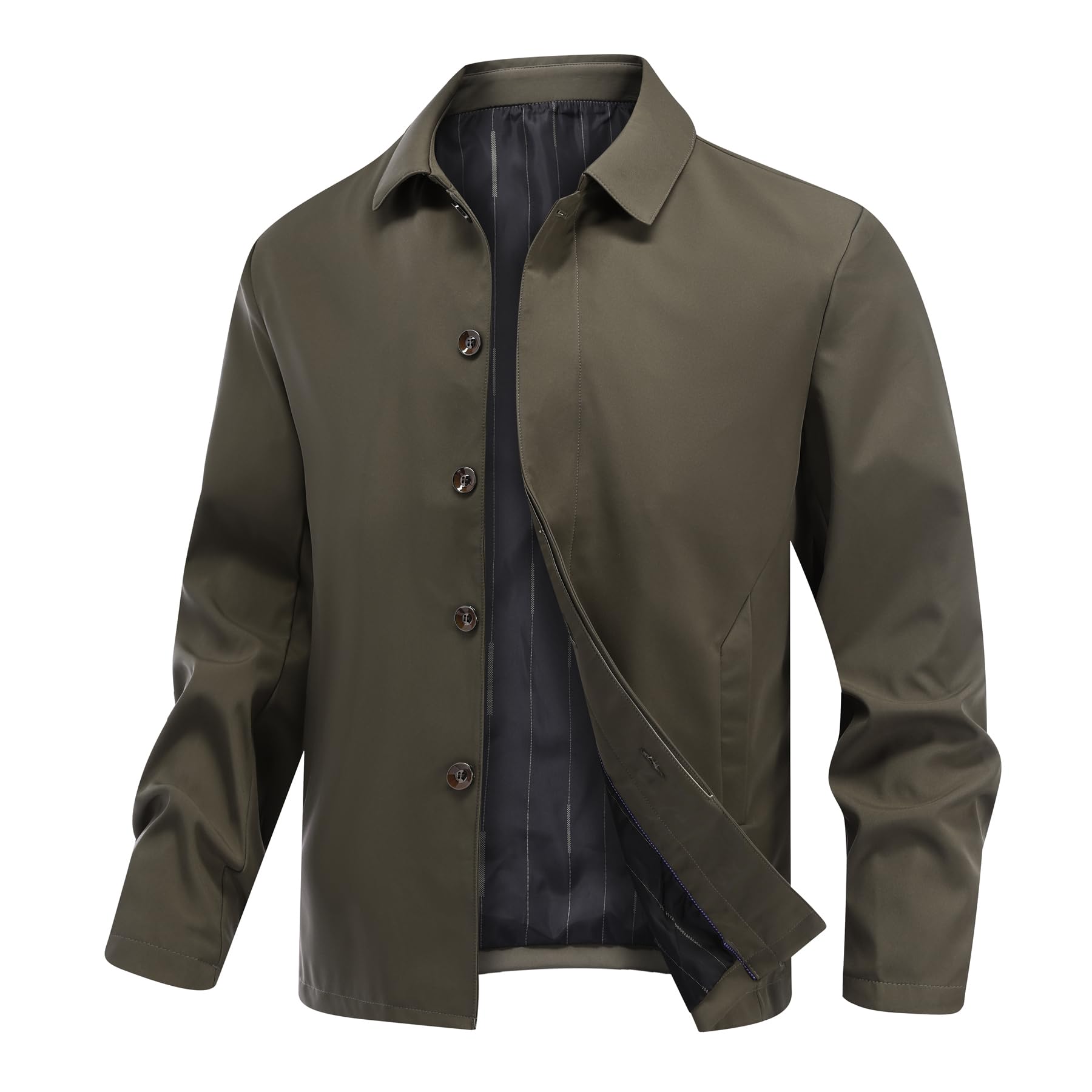 Allthemen Herren Jacke Leichte Freizeit Übergangsjacke mit Knopfleiste Bomberjacke Sportlich Elegant Freizeitjacke Herbst