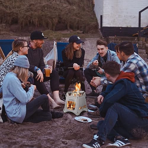 Miniatura 8 de Lixada Estufa de leña plegable y ligera de acero inoxidable, estufas de leña portátil para acampar al aire libre, senderismo, mochilero, picnic,