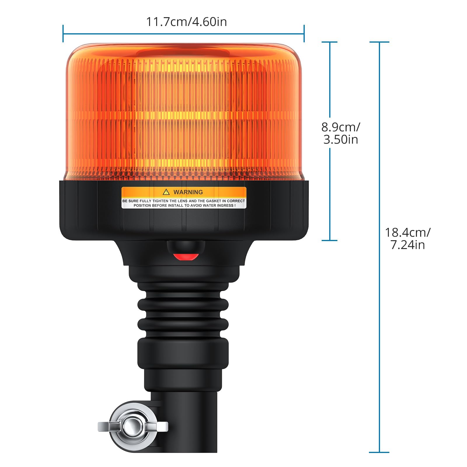 AUTOUTLET 2 szt. Pomarańczowy obrotowy reflektor LED Lampa ostrzegawcza Rampa Led 12V-24V 12 SMD LED 3 tryby oświetlenia wodoodporna pyłoszczelna do wozu strażackiego, karetki itp