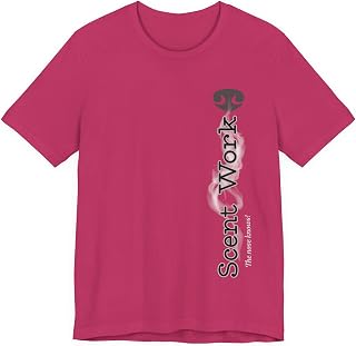 Scent Work Dog Shirt, Nosework tee – Vertical Text Design | The Nose Knows! | Gift for Odor Detection Handlers
