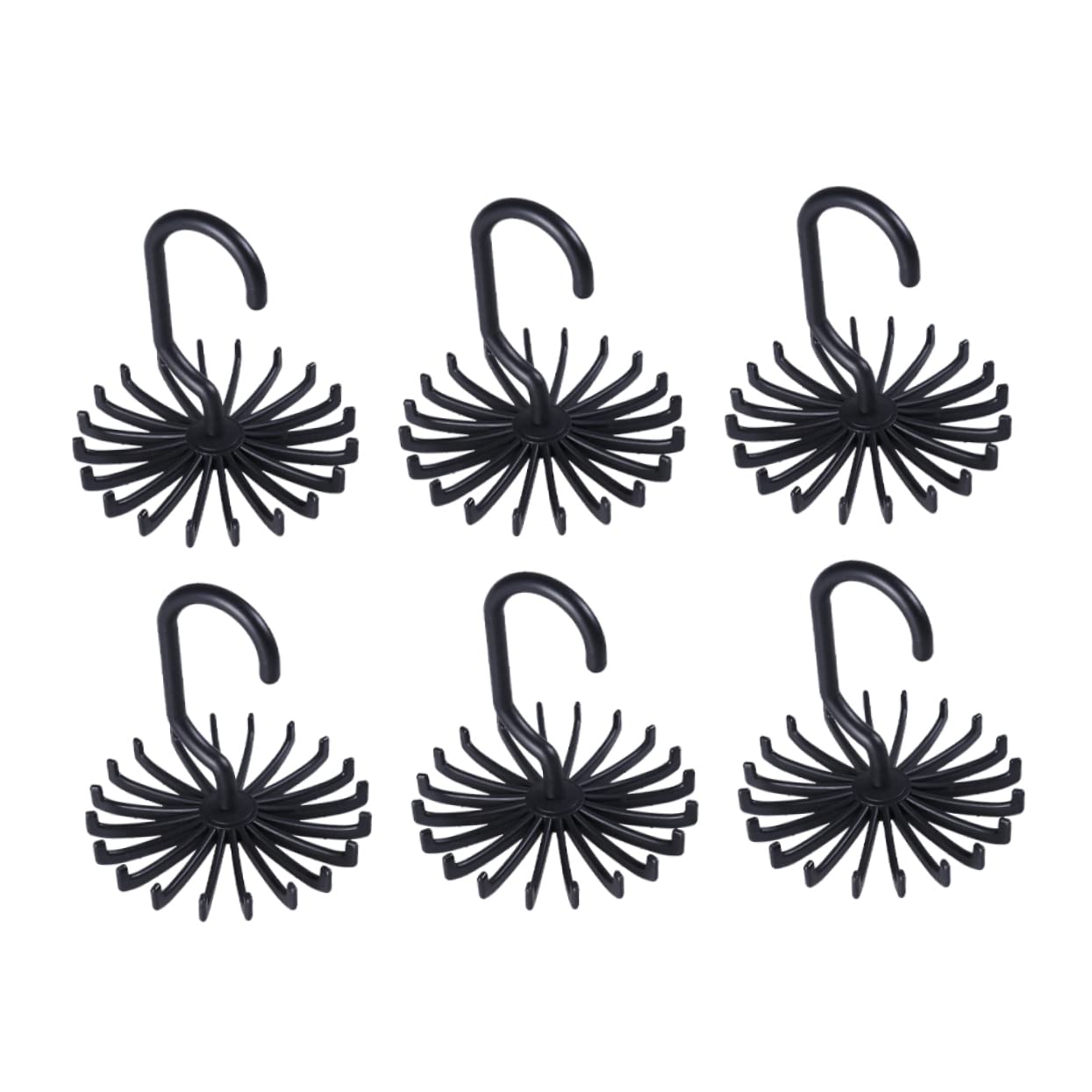 SOLUSTRE 6Pcs Non Slip Rotating Tie Hanger Organizer Claw Scarf Rack for Closet Space Saving Storage for Neckties and Scarves Design