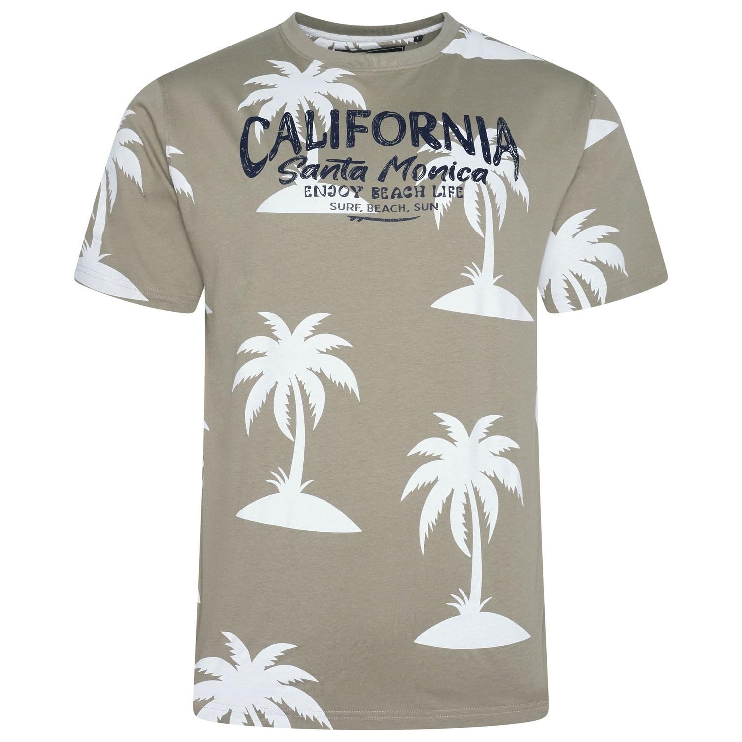 Kam Men's Laurel Oak Palm Print T Shirt Cotton California Tee Big Plus Size 2XL-8Xl 5814 (Uk, Alpha, 4XL, Plus, Regular, )