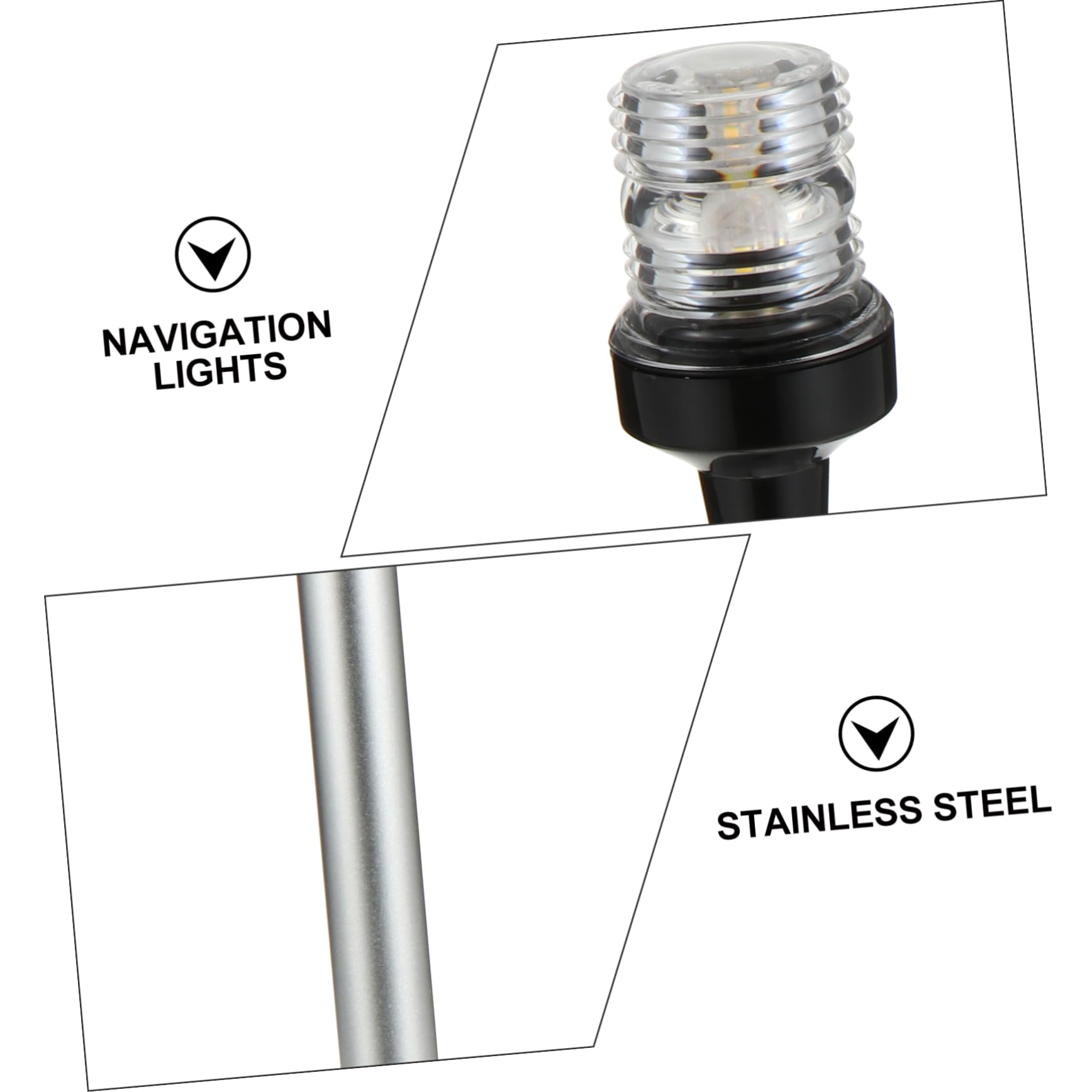 Luz de Navegación para Embarcaciones Fija 8 Pulgadas 33 LED 360 Grados