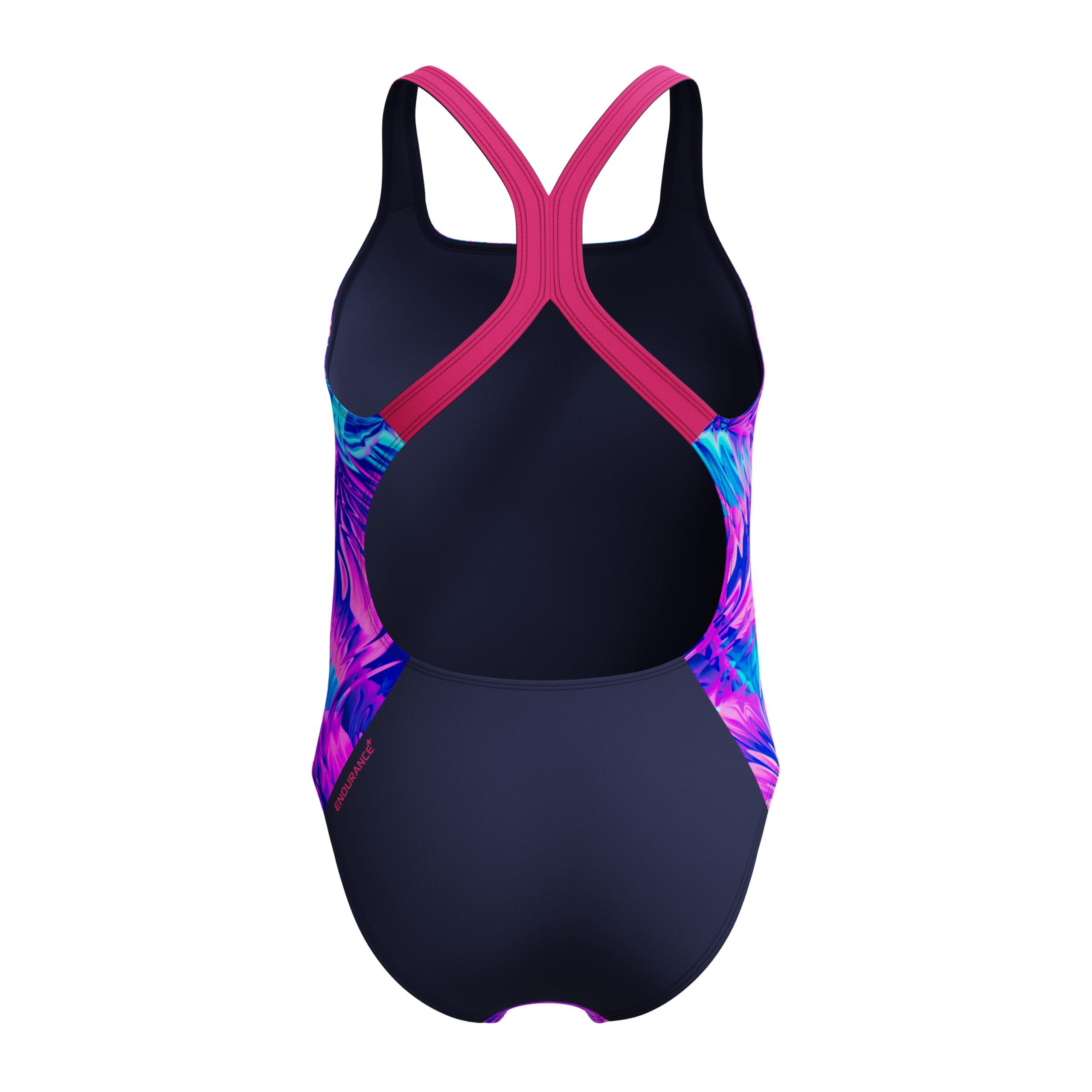 Speedo Maillot de bain imprimé Powerback pour fille Margarita Rose/Caban
