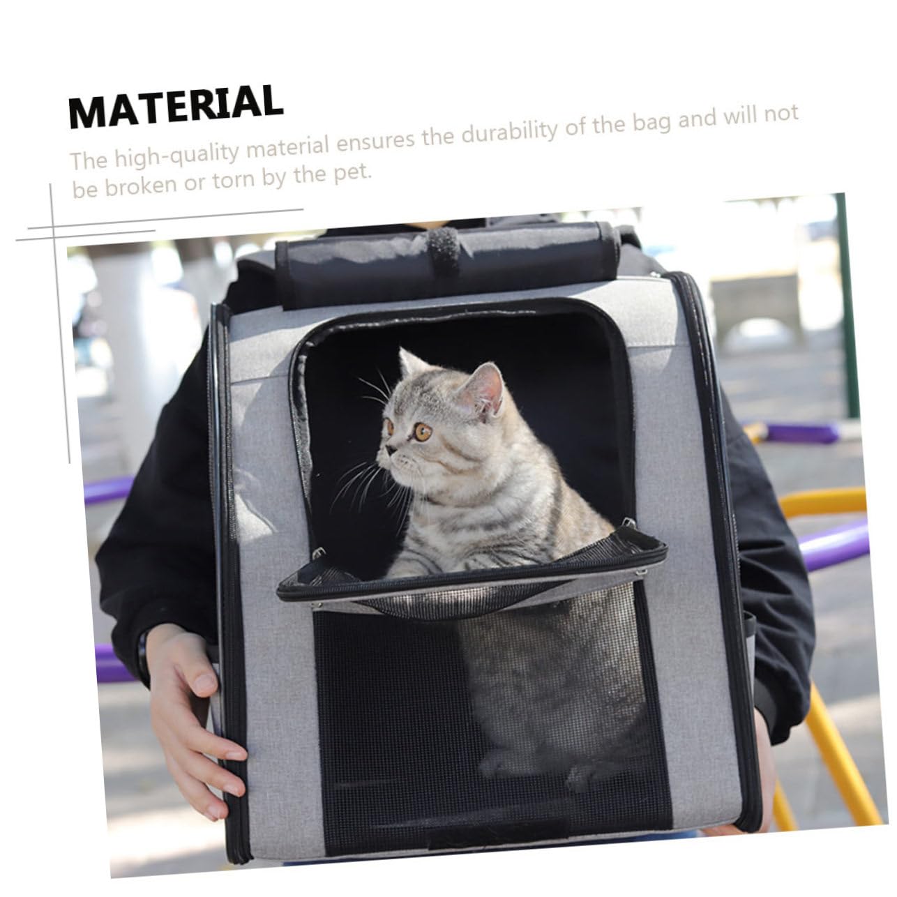 Abaodam Borsa per Trasporto Traspirante per Animali Domestici Zaino Portatile per Gatti Materiale di Spallacci Regolabili Design Semplice e Generoso