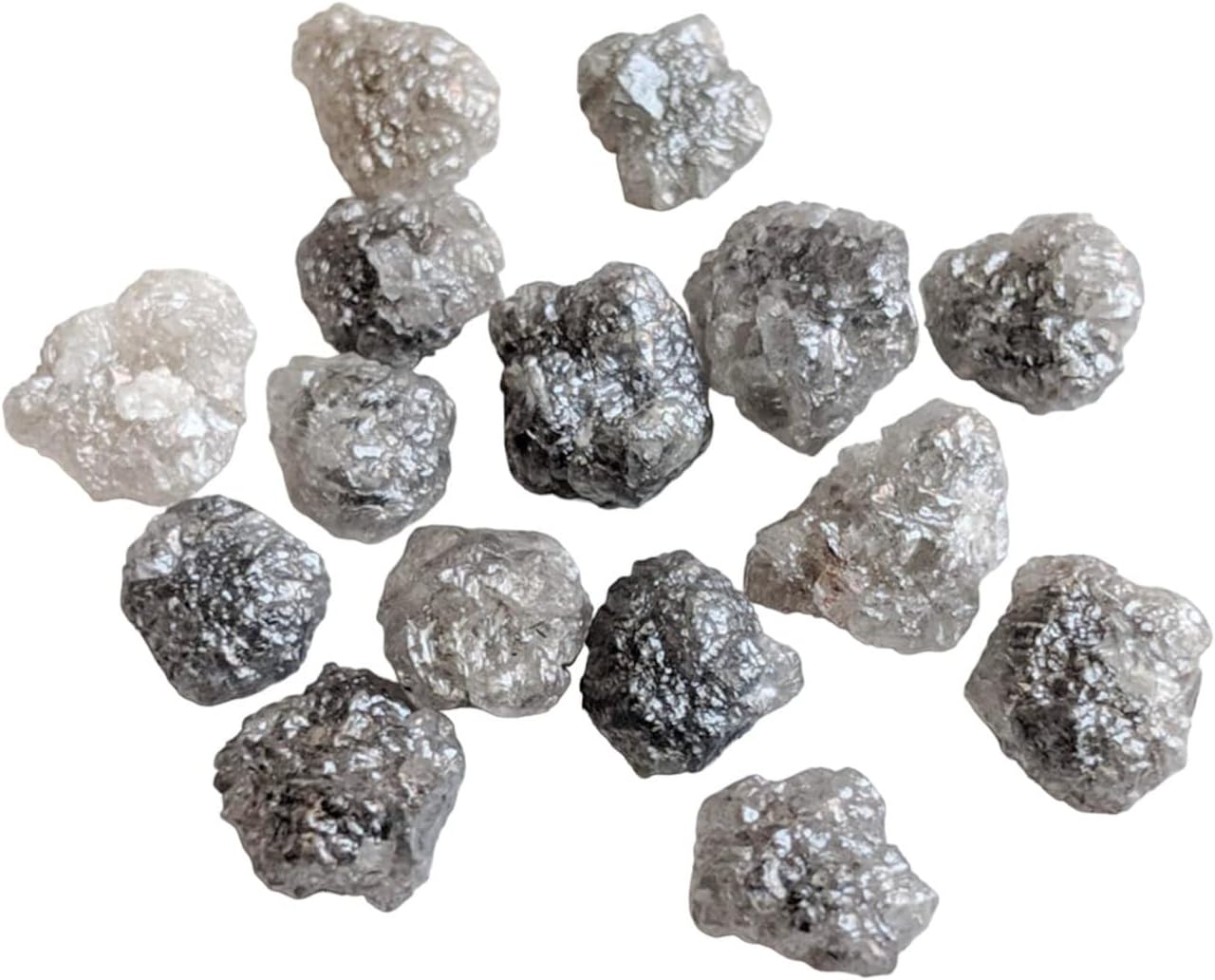 Women's 6.5-7mm Flat Gray Raw Diamond Slice, Beautiful Gray Rough Diamonds, Uncut Diamond, Perfect for Bezel and Prong Setting (1Pc To 5Pc Option)