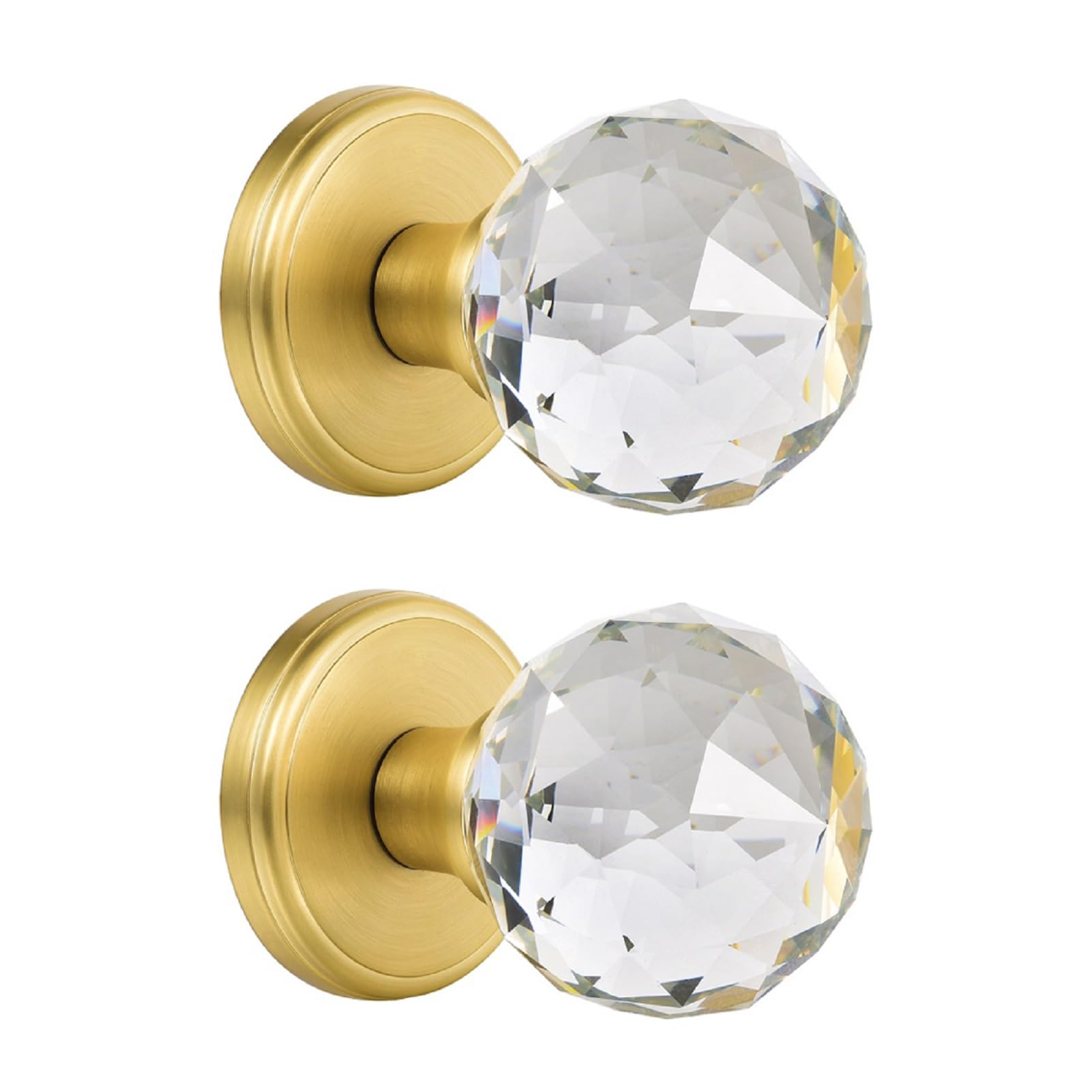 Crystal Chrome Door Knobs - Privacy & Lock -27