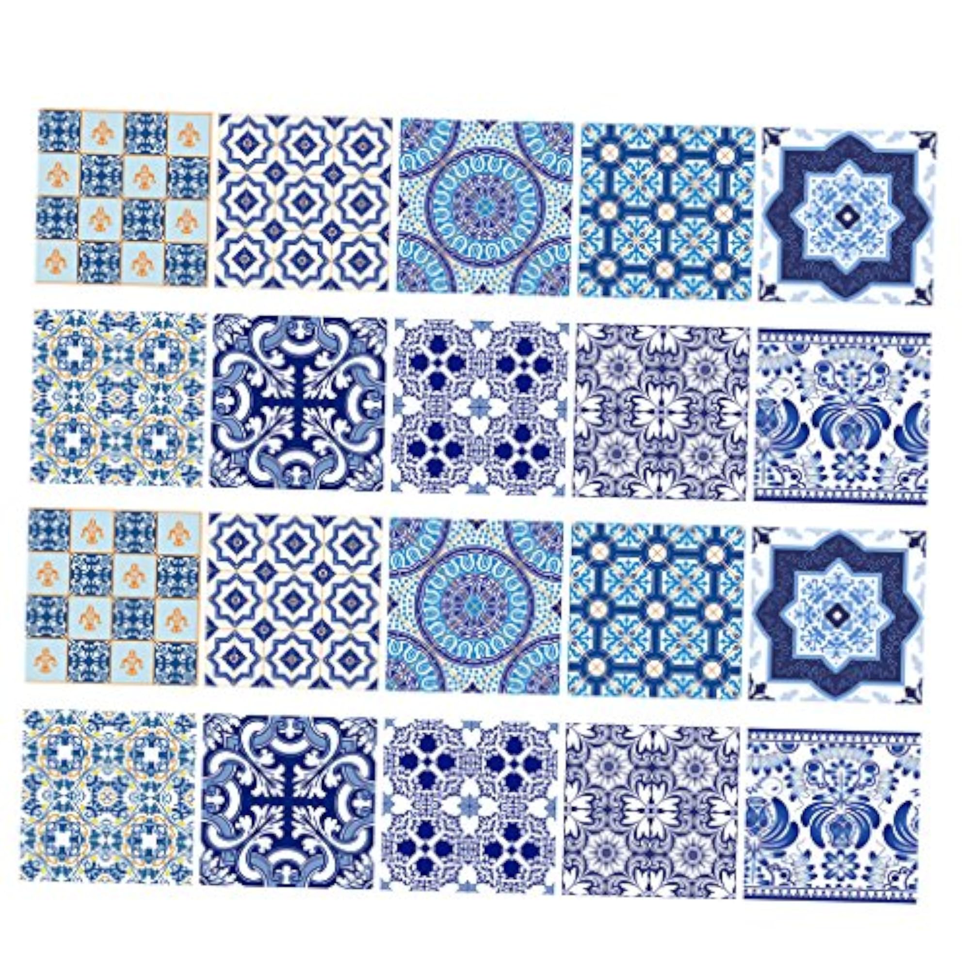 20 Pieces Mosaic Wall Tiles Stickers Kitchen Bathroom Tile Decals
