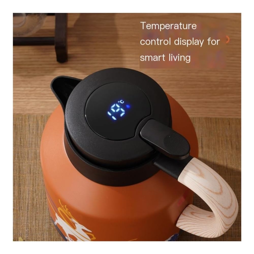 Dzbanek do herbaty, 316 Stainless Steel Stewed Tea Kettle with Temp Display & Tea Strainer Dzbanek do herbaty z zaparzaczem do herbaty sypanej(Silver)