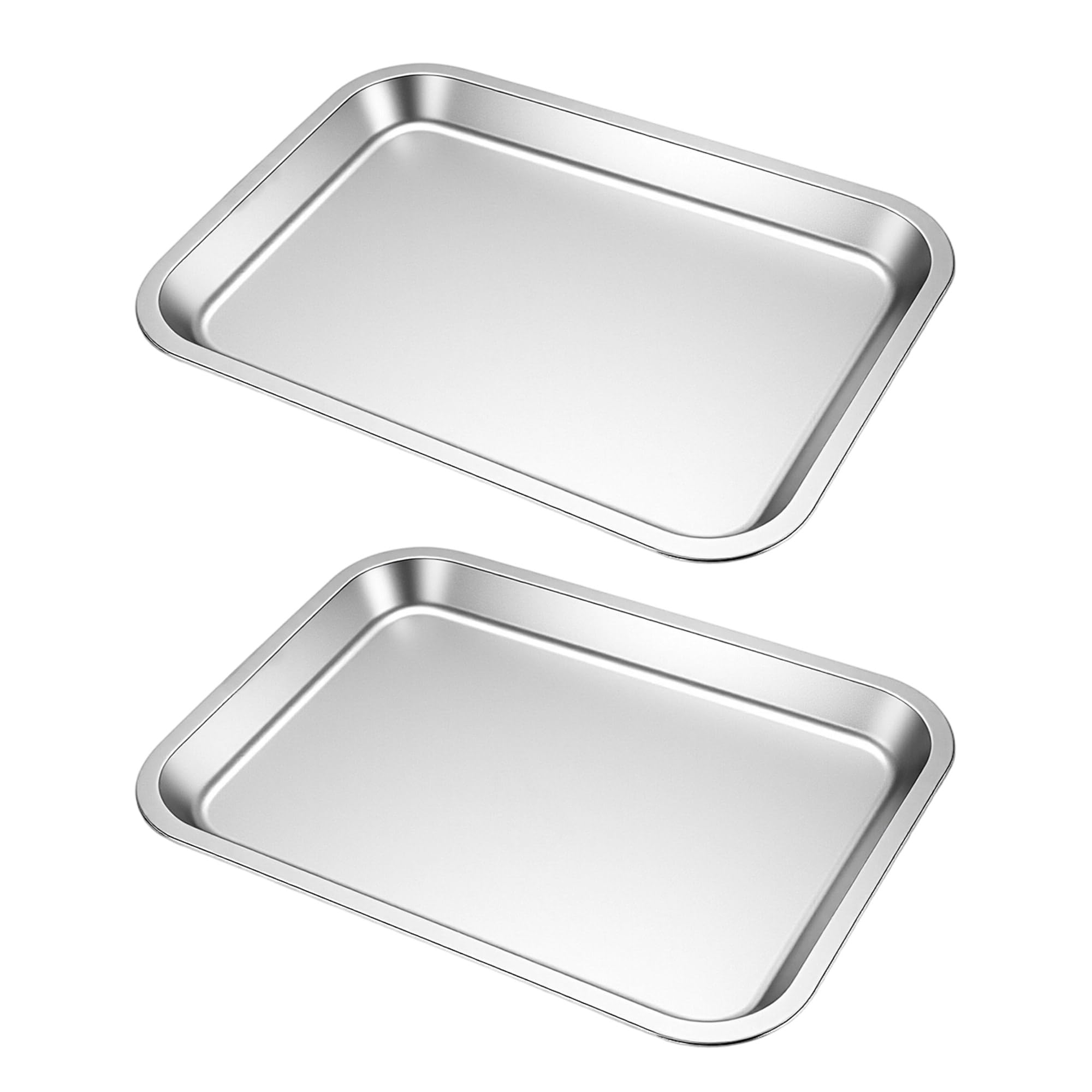 Bandejas rectangulares de acero inoxidable de 35cm para hornear y servir comida en casa