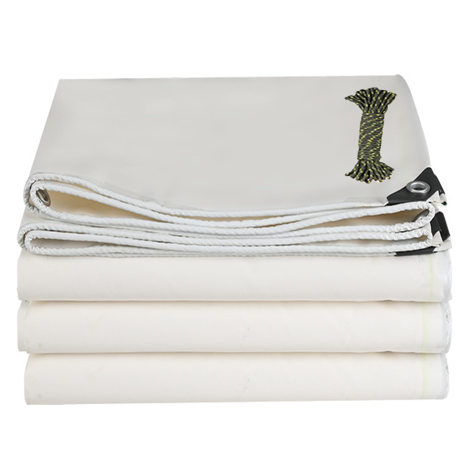 Telo di Copertura con Occhielli 1.8 x 1.9 m Resistente Al Gelo e Ai Raggi UV Tendone da Esterno Grandi Dimensioni Antistrappo, Antivento per Piante, Serra, Pet Hutch, Bianco