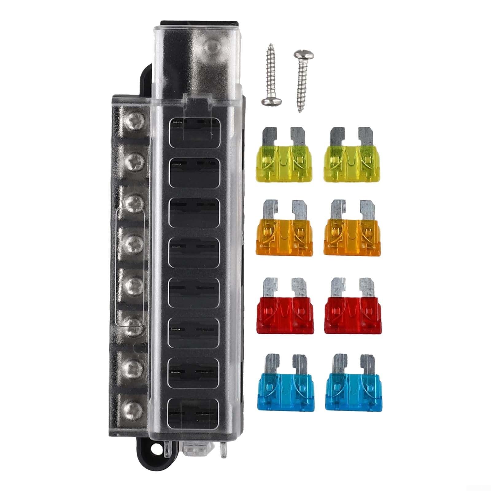 Boîte à fusibles 8 voies, pour camping-car et yacht - Bloc positif - 12 V/24 V - Pour fusibles ATO ATC