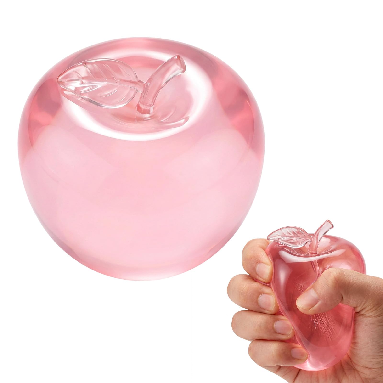 1 PCS Pink Apple Squishy Stress Ball, Squishy Apple Sensory Fidget Toy