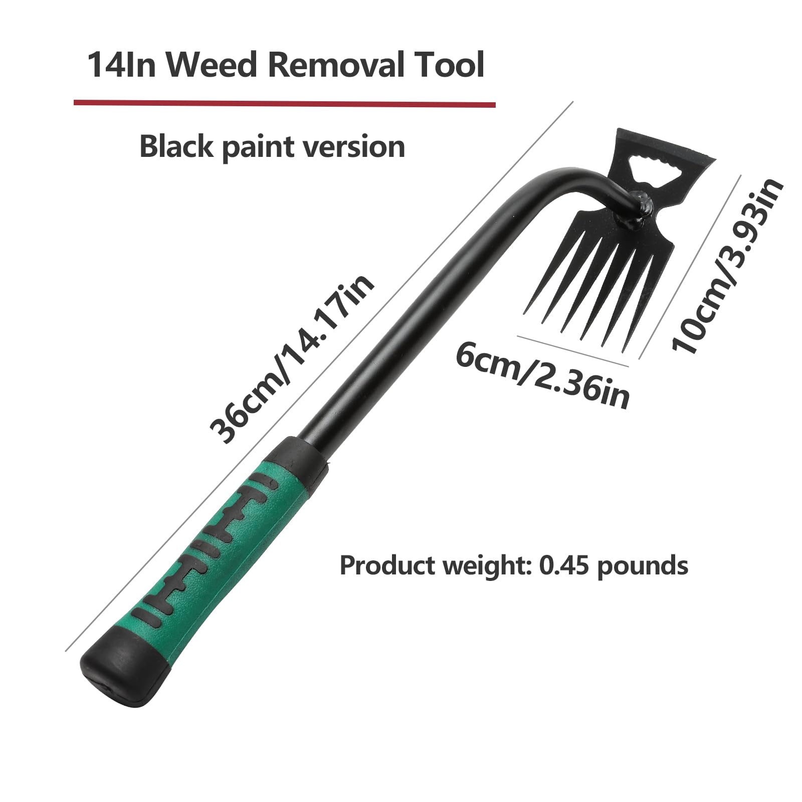 Attrezzi da giardinaggio a mano, diserbo artefatto per sradicamento, strumento per diserbo in acciaio al manganese, strumento manuale multifunzionale per giardinaggio per cortile e giardino (6 denti)