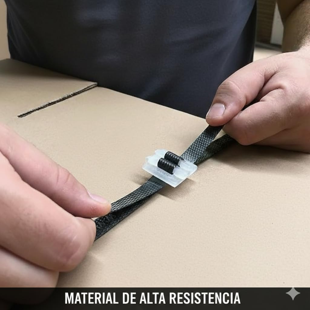 Kit Profesional de Flejado Industrial Erydium: 2 Bobinas de Fleje de Alta Resistencia + Pack de 400 Hebillas” (1)
