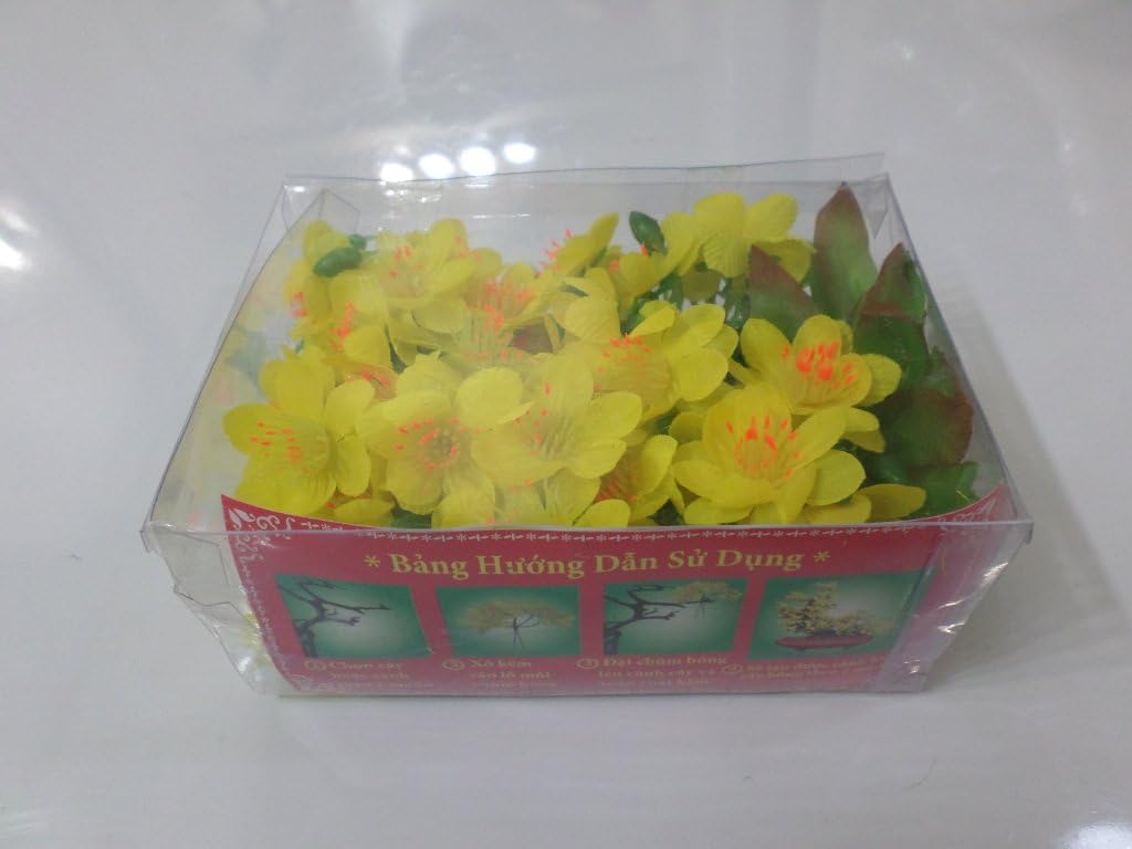 Plastic Artificial Yellow Apricot Blossom Flower (HOA mai chùm) Home & Kitchen
