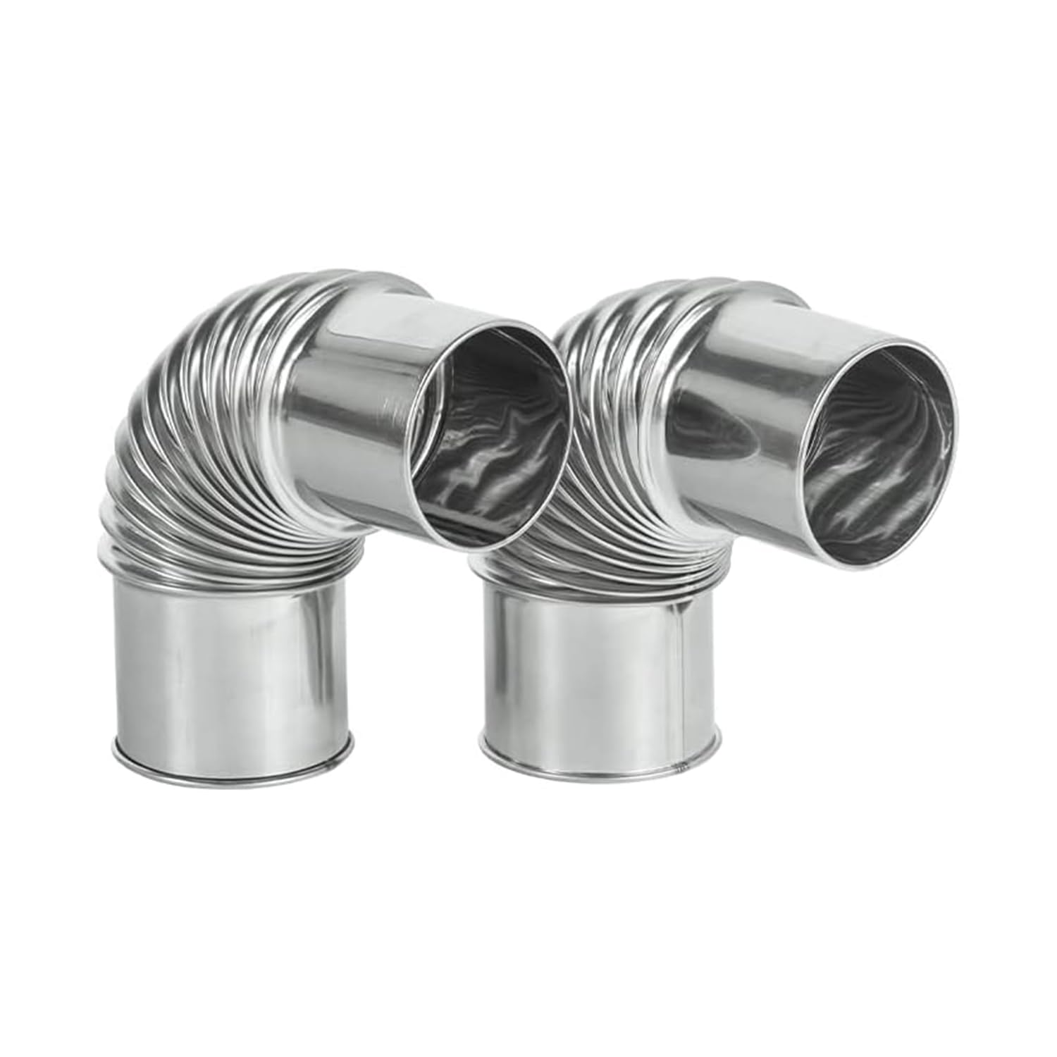 Stove Pipe 2.36" Stainless Steel 2 pcs 90 Degree Elbow Wood Stovepipe Chimney Flue-image-24