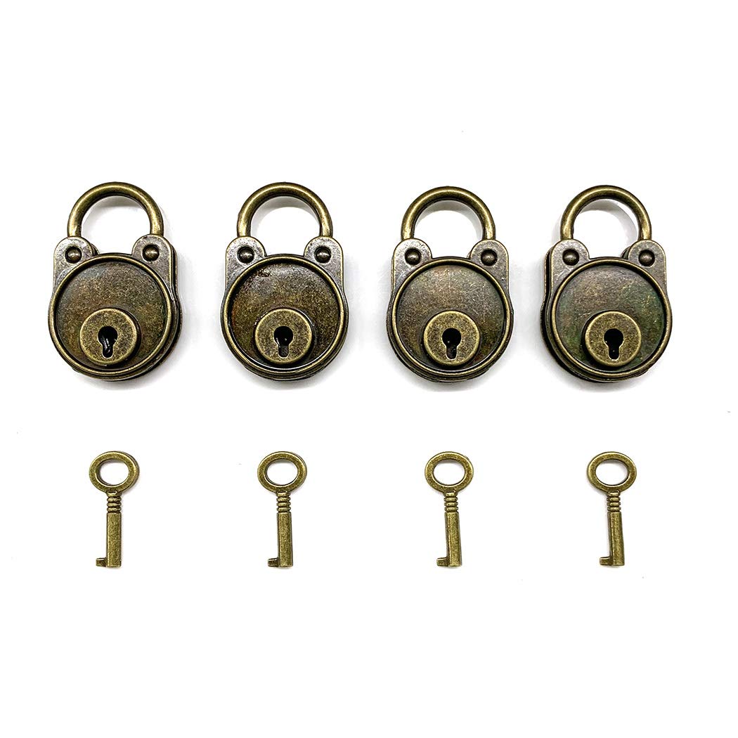 AoyohoVintage Antique Style Mini Archaize Padlocks Key Lock with Key