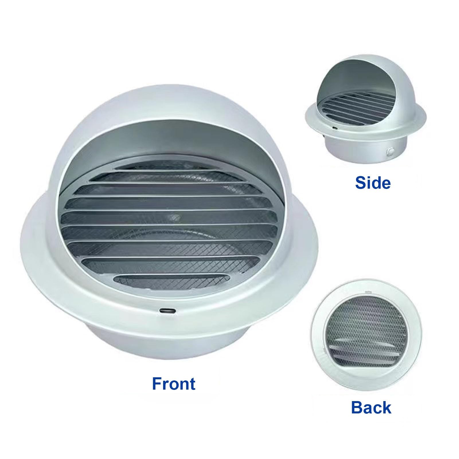 100/150 mm Grille D'aération Ronde en Aluminium avec Filtre À Mailles, Grille de Ventilation Extracteur pour Usage Intérieur et Extérieur(150mm/6inch)