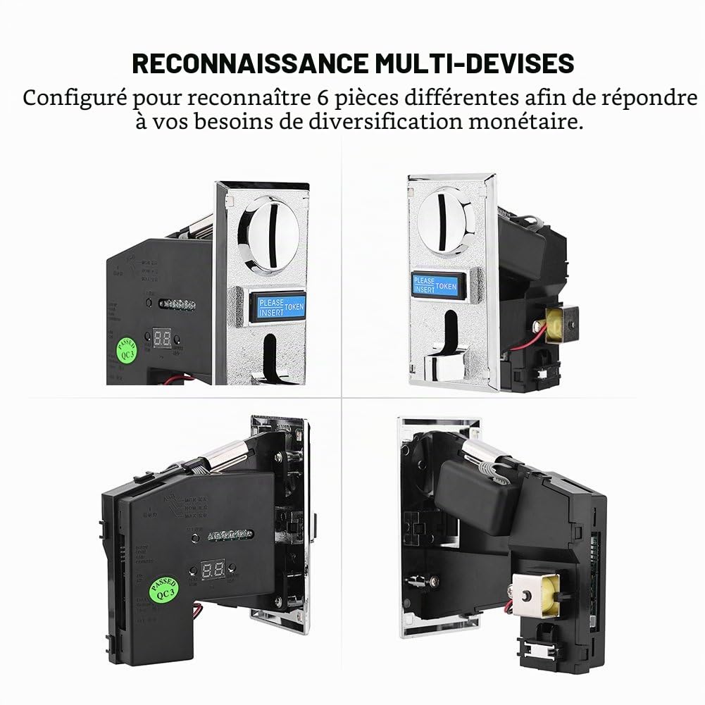 Tangxi Fente de sélecteur Multi d'accepteur de pièce de Monnaie pour Le Distributeur Automatique de mécanisme de Jeu d'arcade pour 6 Genres de pièces différentes