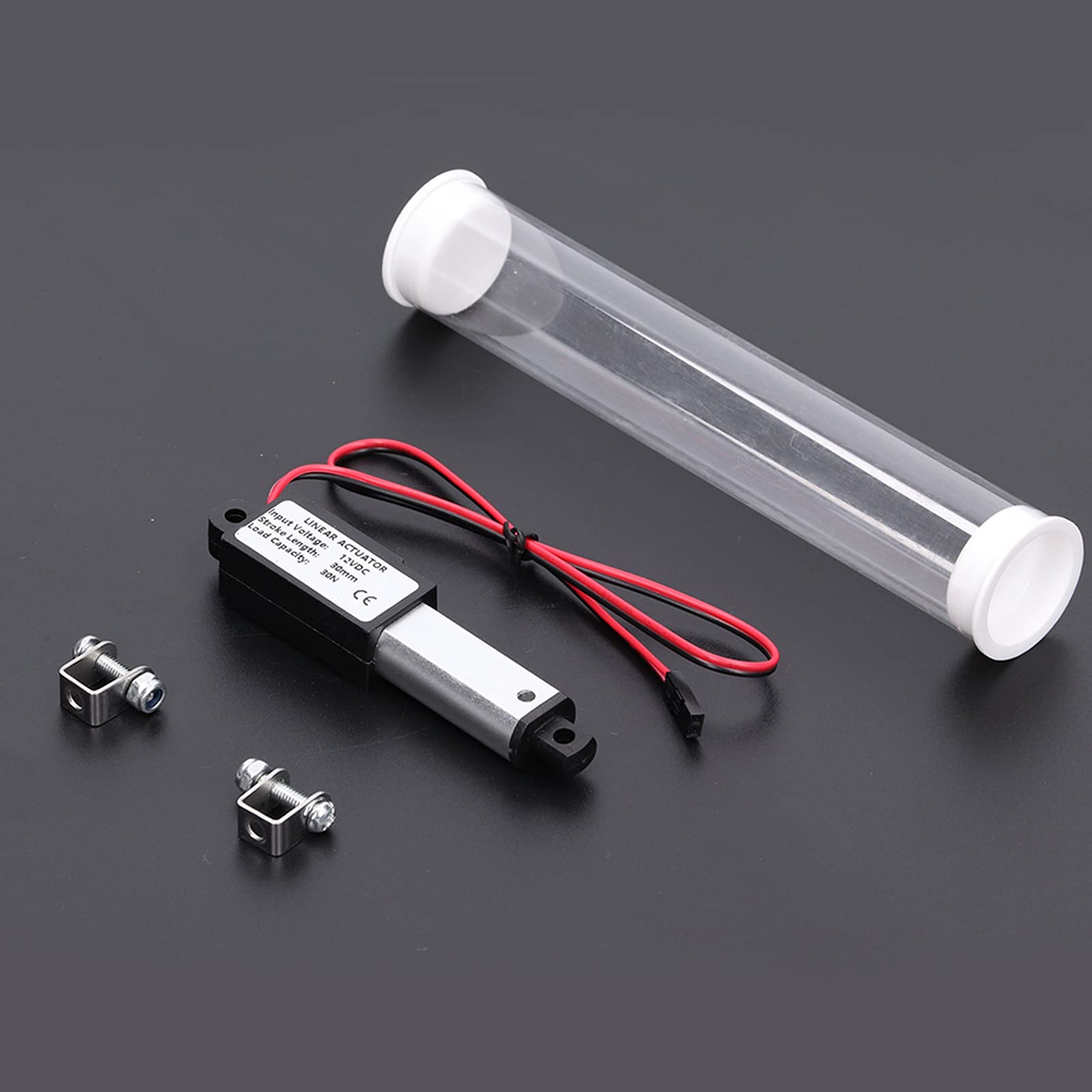 Mini Attuatore Lineare Elettrico Corsa 30 Mm, 12 Volt DC IP54 Attuatore di Movimento Impermeabile per Divano Massaggio Poltrona Reclinabile TV Tavolo Armadio Finestra Ascensore (Spinta 60N Velocità