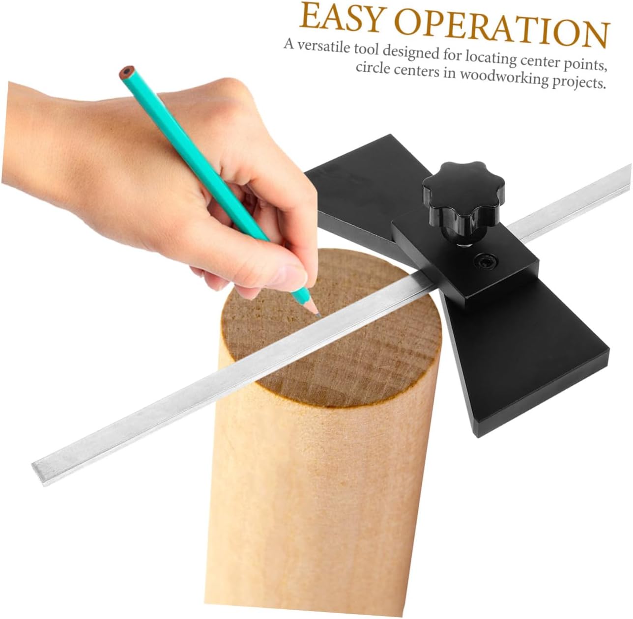 NUOBESTY Center Finder Scriber Woodworking Gauge with Replaceable Tip Precise Center Marking Tool for Woodworking Layout and Measuring Tasks