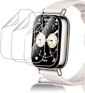 واقي شاشة هيدروجيل مرن من بيشياكا (3 قطع) متوافق مع ساعة ريدمي ووتش 5 لايت - وضوح HD عالي الدقة، مضاد للخدش، خالي من الفقاعات، سهل التركيب، تغطية كاملة، مقاوم للغبار - ليس زجاجا