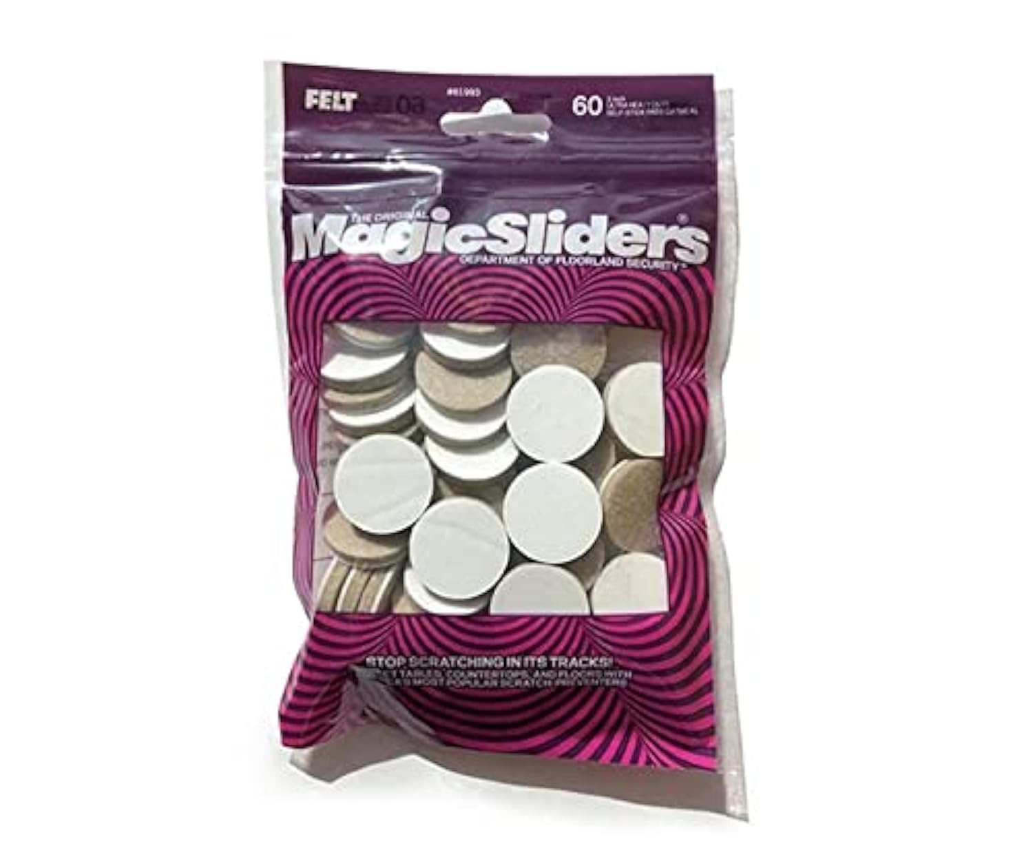 Magic Felt 1" Round Self Stick Furniture Pads - Floor and Furniture Protection, Gripping, Double Sided Self-Adhesive, Tables, Chairs, Couches, Bookcases, (60 Pack) (Oat) (61993 (Oat)