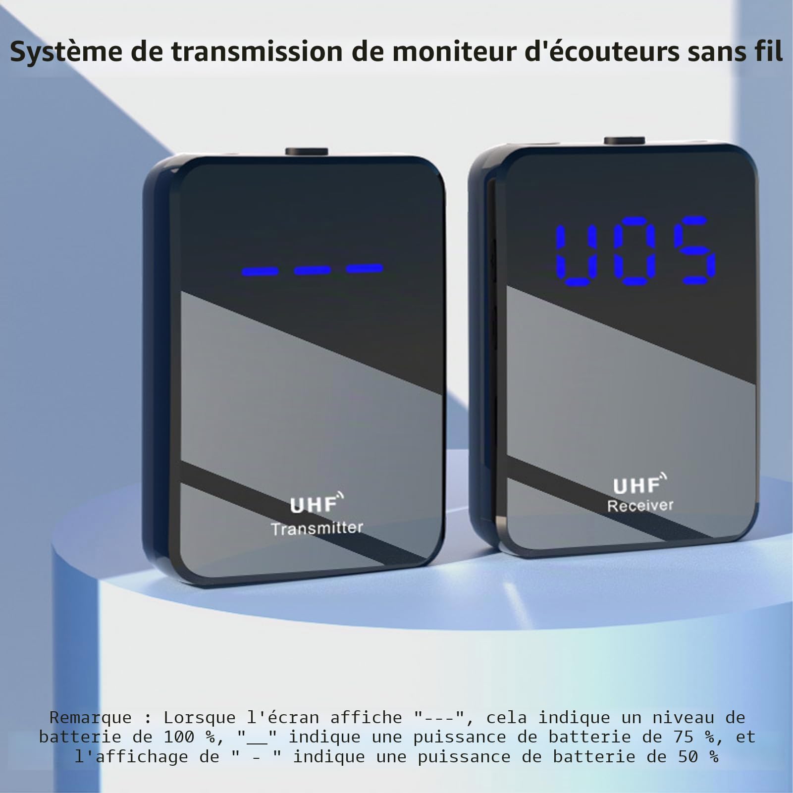 Système de transmission sans fil pour casque et moniteur - Émetteur et récepteur UHF Plug and Play - Réduction du bruit - Pour studio d'échantillonnage de bande - Performance en direct