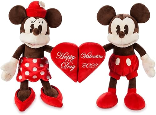 Disney Peluche de Mickey y Minnie Mouse – Día de San Valentín 2022 – 8 pulgadas