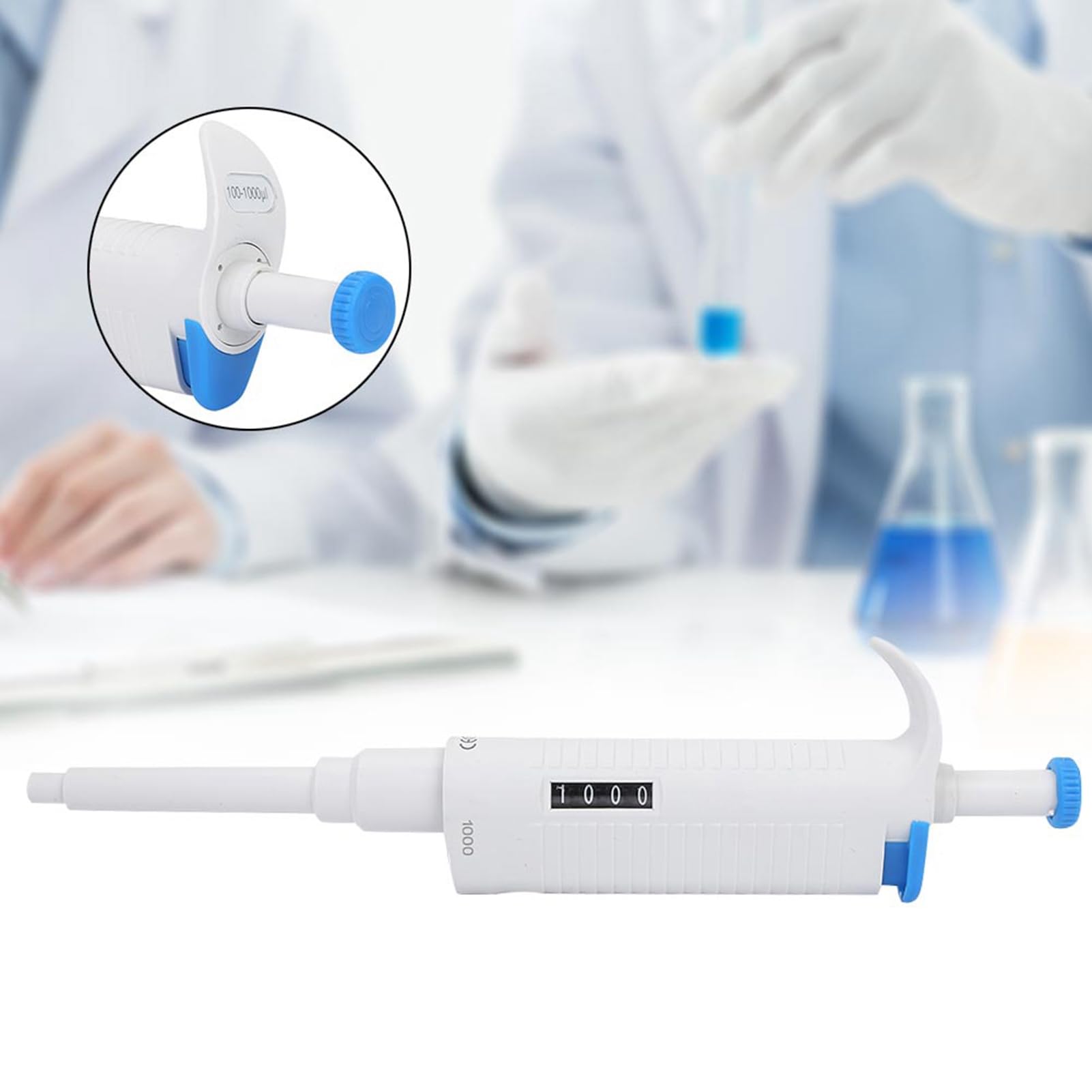 Juego completo de pipetas manuales de 100 a 1000 ul Esterilización de volumen variable Micro Pipeta ajustable científica de alta precisión automática de alta precisión para muestreo