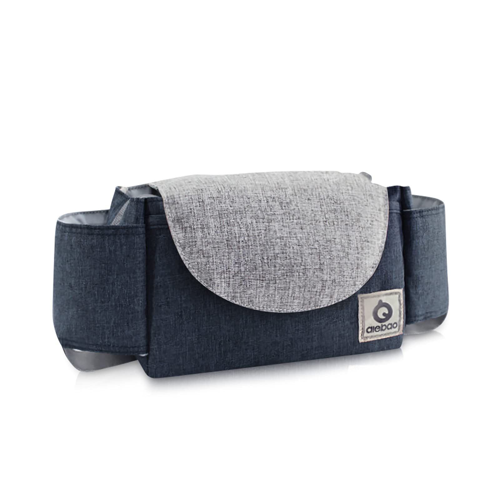 SONARIN Pram Buggy Bag Organiser & Stroller Organiser,Large Stroller Storage with Deep Cup Holder,Thickened Strap Used as Carry-On Handbag,Universal Fit All Buggy Models(Dark Blue)