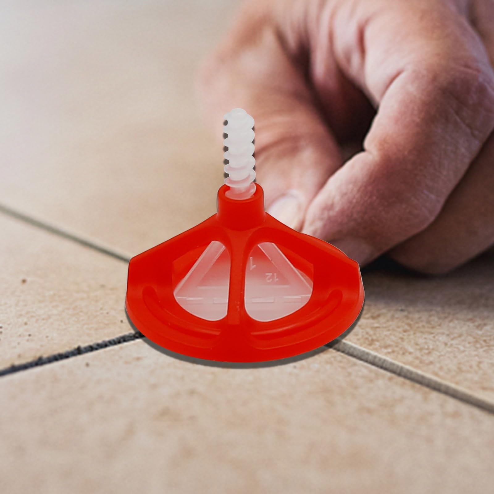 Sistema di livellamento delle piastrelle, sistema di livellamento delle piastrelle, kit sistema anti-allentamento e spaziatura (1/16" - 300 pezzi base bianca + 100 tappi rossi)