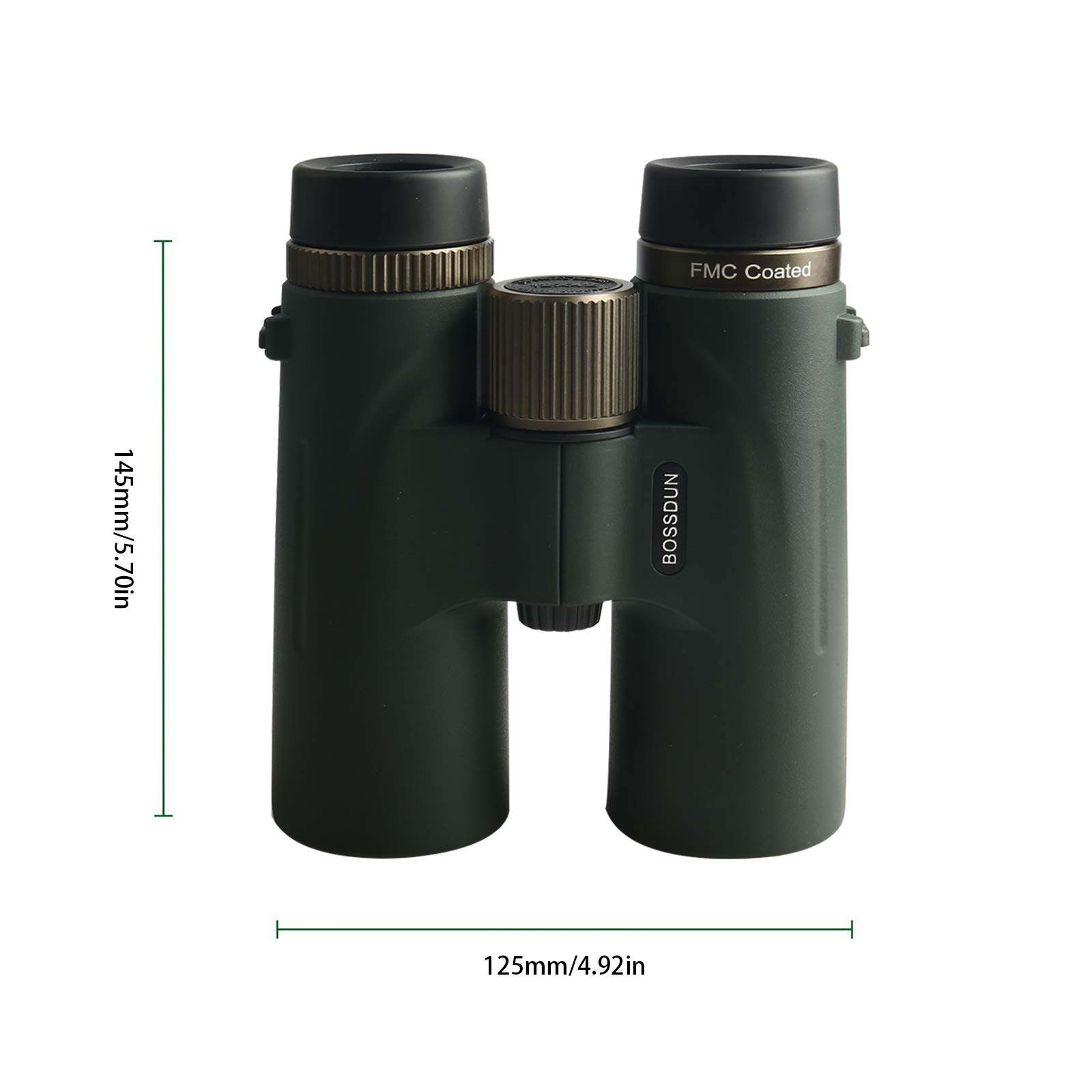 Fernglas,12x42 Hd Feldstecher Ferngläser,wasserdichtes Hochleistungsfernglas Mit Nachtsicht Bei Schlechten Lichtverhältnissen Für Vogelbeobachtung, Wandern, Jagd, Sightseeing. (Dunkelgrün)