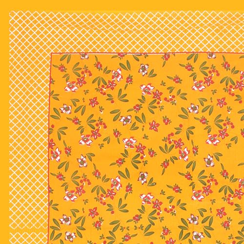 Image of JAIPUR PRINTS 100% Cotton Bedsheet for Double Size Bed bedsheets Rajasthani Jaipuri Printed Double Size Bedsheet with 2 Pillow Cover / 90x100 inch / 235x215 cm / (Yellow)