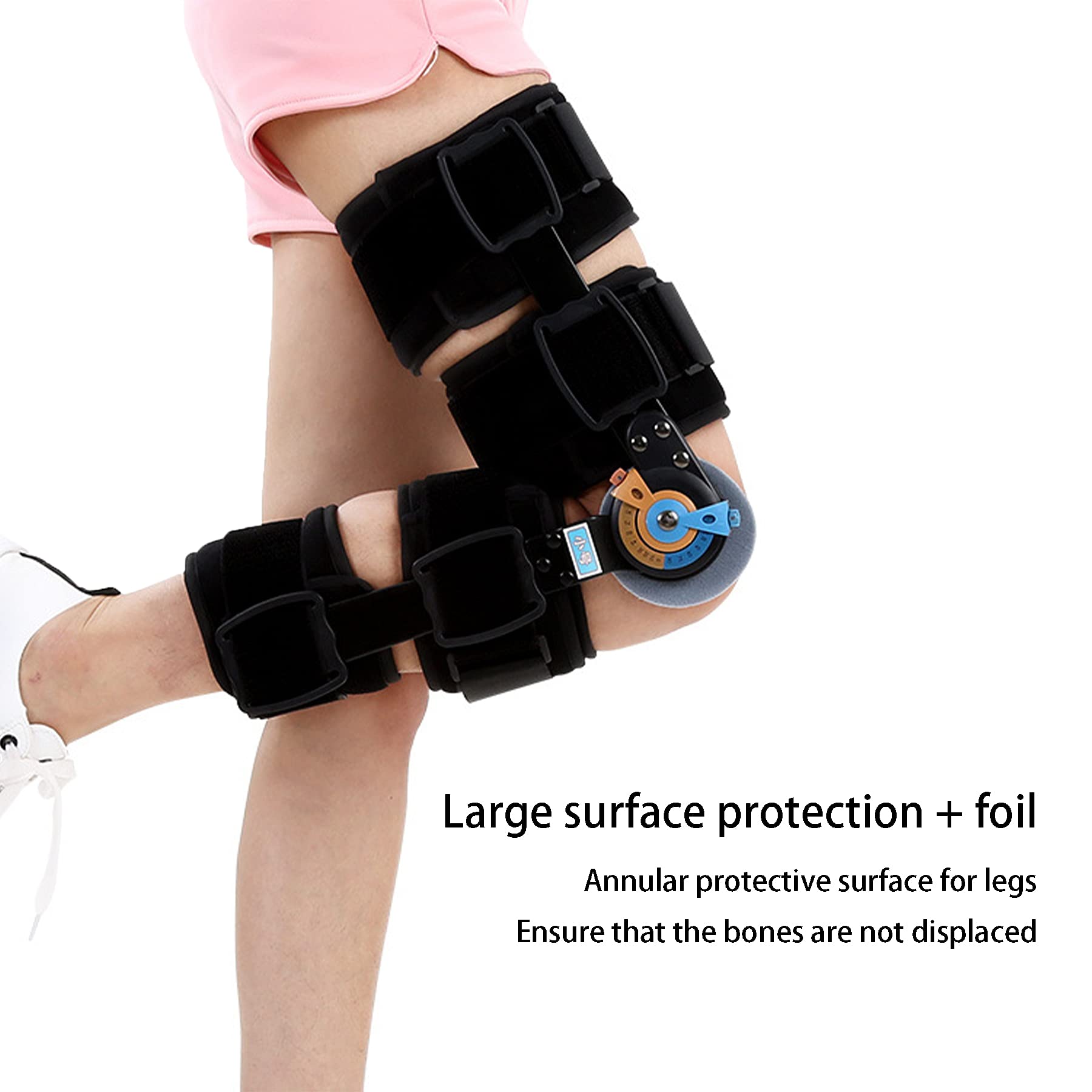 Ginocchiera Rom Incernierata Immobilizzatore Incernierato per Riabilitazione Ortopedica Ginocchiera Post-operatoria Post-operatoria per ACL MCL PCL Recupero Lesioni Stabilizzazione,Middle